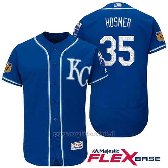 Maglia Baseball Uomo Kansas City Royals Eric Hosmer 35 2017 Allenamento Primaverile Flex Base Giocatore